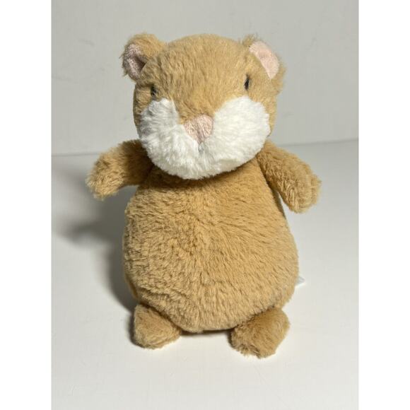 Jellycat EUC Happy Cinnamon Tan Hamster Plush Stuffed Animal 6" Tall Toy - Picture 1 of 5